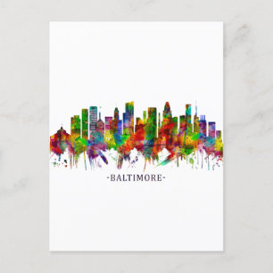Cartão Postal De Festividades Baltimore Maryland Skyline