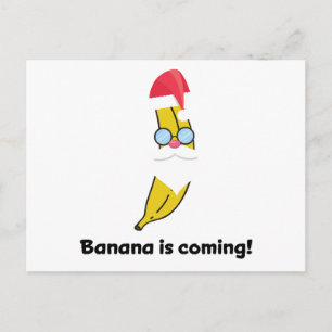 Cartão Postal De Festividades Banana do macaco do ano novo de Wellcoda feliz