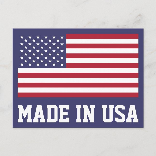 Cartão Postal De Festividades Bandeira Azul Vermelho Patriótico, Estrelas E Band (Frente)