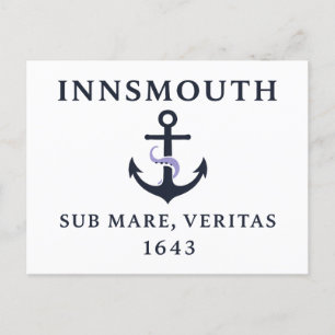 Cartão Postal De Festividades Bandeira de Innsmouth - "Sub Mare, Veritas" Est. 1