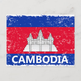 Cartão Postal De Festividades Bandeira do Camboja