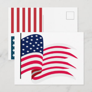 Cartão Postal De Festividades Bandeira dos EUA 2026 – Ousada Bandeira Americana
