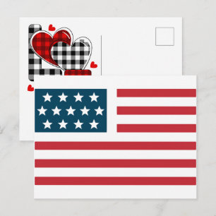 Cartão Postal De Festividades Bandeira dos EUA 2026 – Ousada Bandeira Americana 