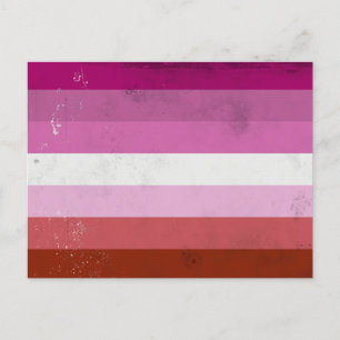 Cartão Postal De Festividades Bandeira Rosa Lésbica