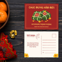 Banh Chung Vermelho Tet 2026 Ano do Cavalo Vietnam