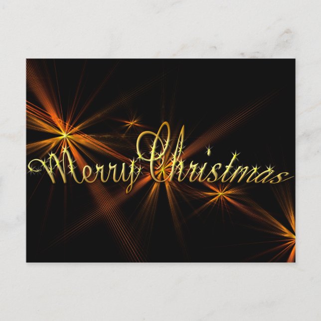 Cartão Postal De Festividades Banner feliz de Natal em preto - Férias (Frente)