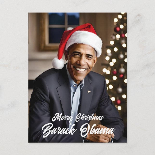 Cartão Postal De Festividades Barack Obama no Natal (Frente)