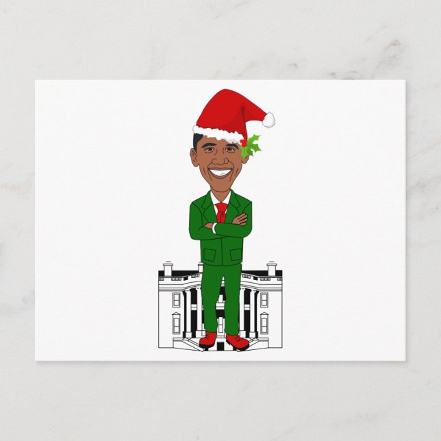 Cartão Postal De Festividades barack obama santa claus (Frente)