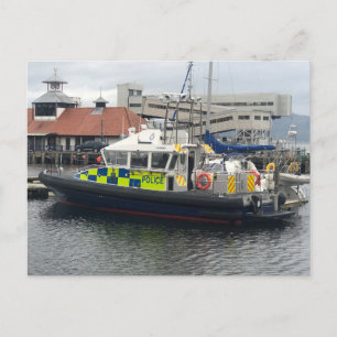Cartão Postal De Festividades Barco de patrulha da polícia do Reino Unido, Rothe