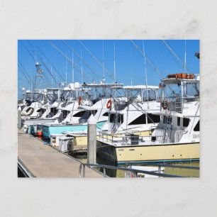 Cartão Postal De Festividades Barcos de luxo na marina