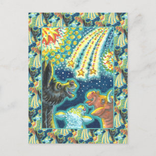 CARTÃO POSTAL DE FESTIVIDADES BARNYARD FARM ANIMAIS EM QUARTO DE JULHO, FANTÁSTI