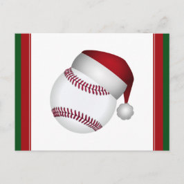 Cartão Postal De Festividades Basebol de Natal