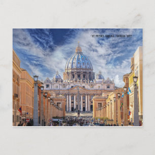 Cartão Postal De Festividades Basilica Roma, cidade Vaticano da rua Peter