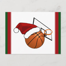 Cartão Postal De Festividades Basquete de Natal e Hoop
