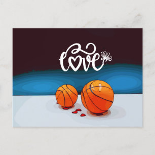 Cartão Postal De Festividades Basquetebol de Jogador com Amor Dia dos Namorados 