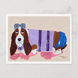 Cartão Postal De Festividades Basset Hound de Nadadeiras