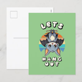 Cartão Postal De Festividades Bat Bonito Travando e Retrospectivo Sunset | Vamos