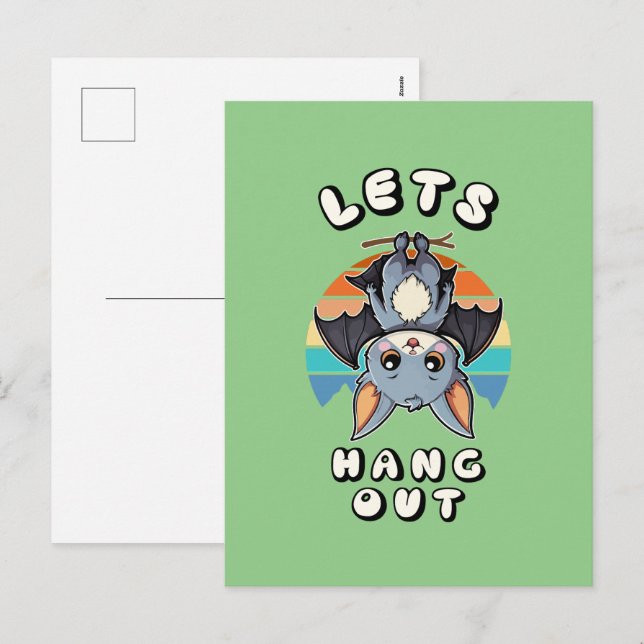 Cartão Postal De Festividades Bat Bonito Travando e Retrospectivo Sunset | Vamos (Frente/Verso)