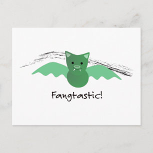 Cartão Postal De Festividades Bat Verde Fangtástico