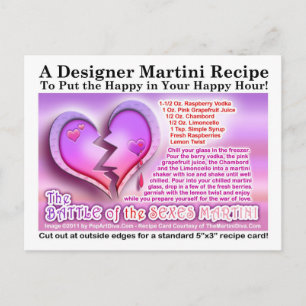 Cartão Postal De Festividades Batalha do Namorados de Sexos Martini Receita Post