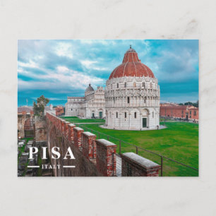 Cartão Postal De Festividades Batistério de Pisa e Catedral Piazza dei Miracoli