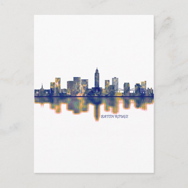 Cartão Postal De Festividades Baton Rouge Skyline (Frente)