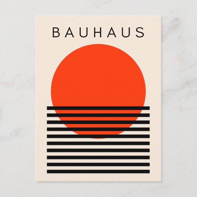 Cartão Postal De Festividades Bauhaus Orange Red Sun (Frente)