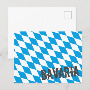 Cartão Postal De Festividades Bavaria Germany Diamond Flag Design
