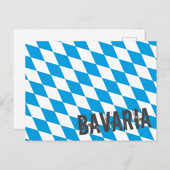 Cartão Postal De Festividades Bavaria Germany Diamond Flag Design (Frente/Verso)