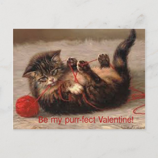 Cartão Postal De Festividades Be My Purr-fect Valentine! (Frente)