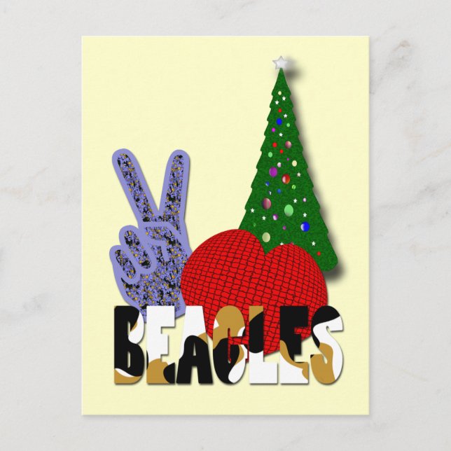 Cartão Postal De Festividades Beagles de Amor pela Paz (Frente)