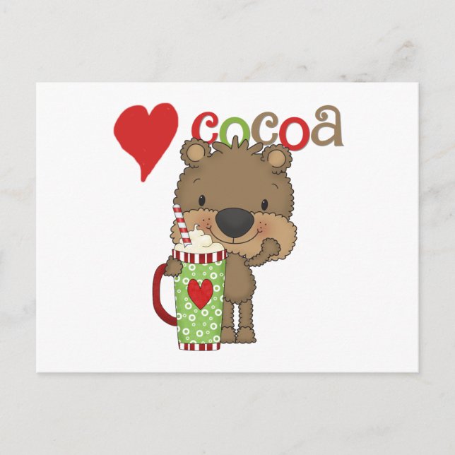 Cartão Postal De Festividades Bear Cocoa Feriado de Amor (Frente)