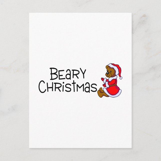 Cartão Postal De Festividades Beary Christmas (Frente)