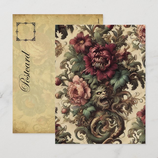 Cartão Postal De Festividades Beastly Buquê - Vitoriano Gótico (Frente/Verso)