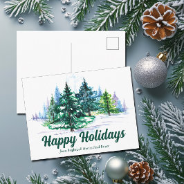 Cartão Postal De Festividades Beautiful Christmas Tree Landscape Custom Company