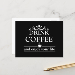 Cartão Postal De Festividades beba café e aproveite sua vida