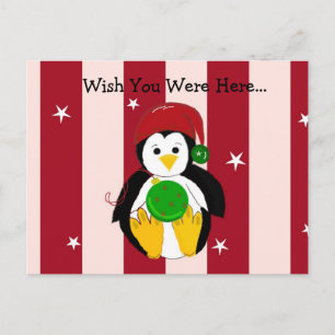Cartão Postal De Festividades Bebê Pengim Natal Adorável