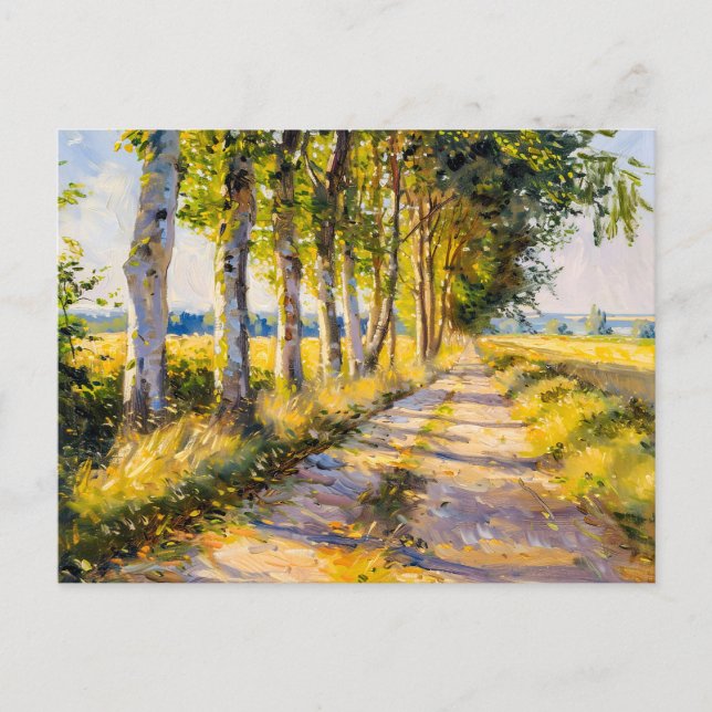 Cartão Postal De Festividades Beco ouro de Árvore de Verão (Frente)