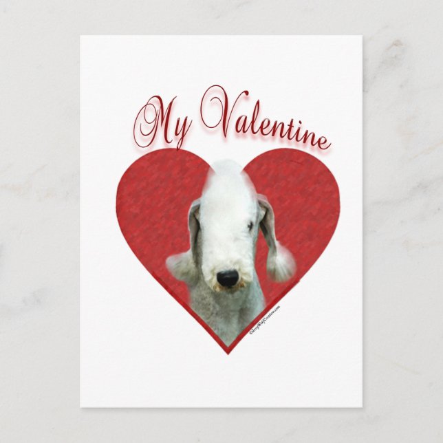 Cartão Postal De Festividades Bedlington Terrier My Valentine (Frente)