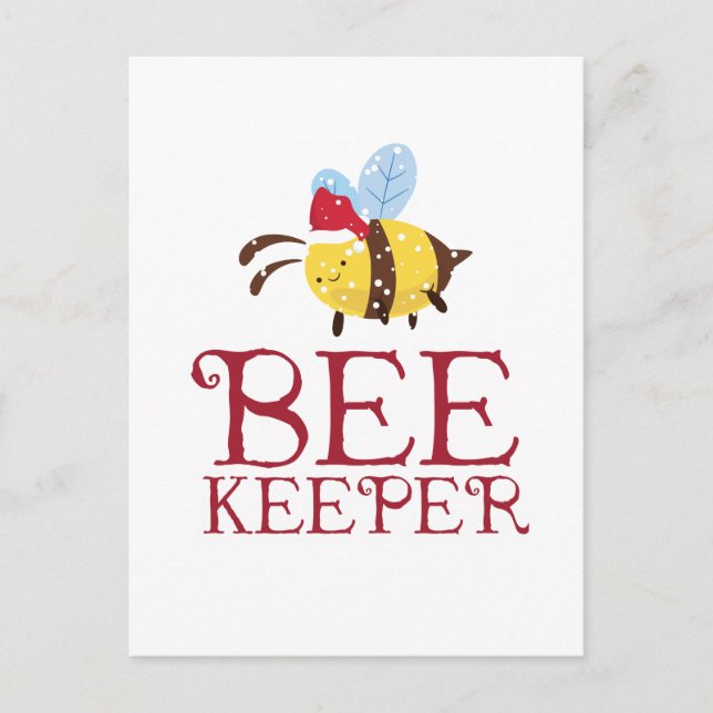 Cartão Postal De Festividades Bee Keeper Edição de Natal (Frente)