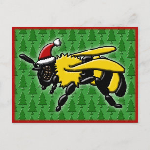 Cartão Postal De Festividades Bee Merry, postcard