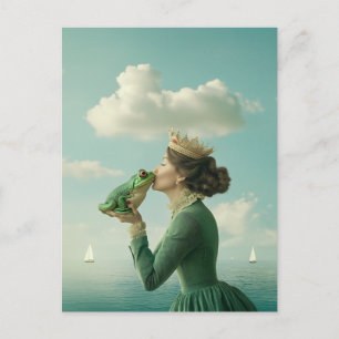 Cartão Postal De Festividades Beijo do Príncipe Sapo