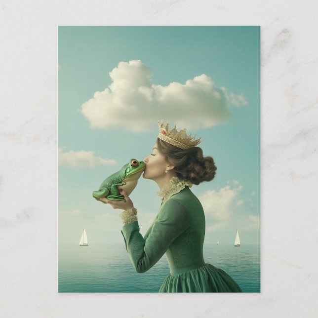 Cartão Postal De Festividades Beijo do Príncipe Sapo (Frente)