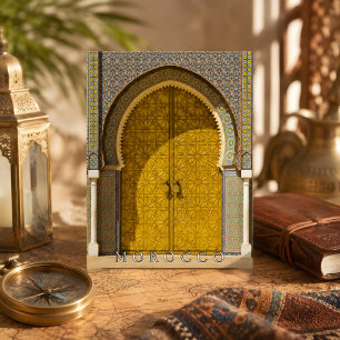 Cartão Postal De Festividades Bela Porta Marroquina Em Fès