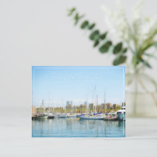 Cartão Postal De Festividades Bela vista da marina na Espanha