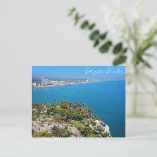 Cartão Postal De Festividades Bela vista de Peniscola, Espanha viagem