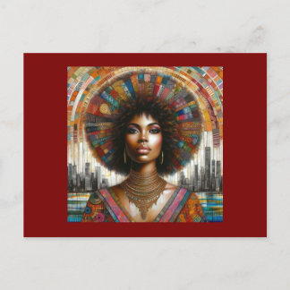 Cartão Postal De Festividades Beleza Radiante: Mulher Afro-Americana Incrível