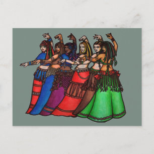 Cartão Postal De Festividades Belly Dancer art