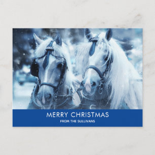 Cartão Postal De Festividades Belo Horse Team Winter Photo Christmas