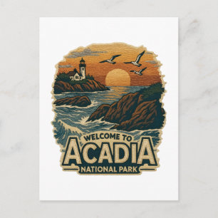 Cartão Postal De Festividades Bem-vindo ao Boriderme Acadia National USA Park